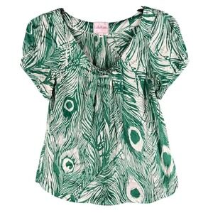 Lula Kate Blouse Womens 8 Silk Hawaiian Short Sleeve Top Shirt Business Career
